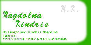 magdolna kindris business card